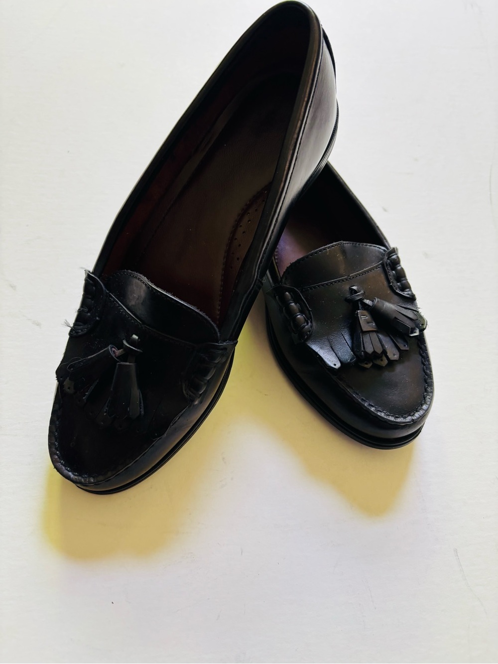 Bass Black Leather ladies Tassel Loafers